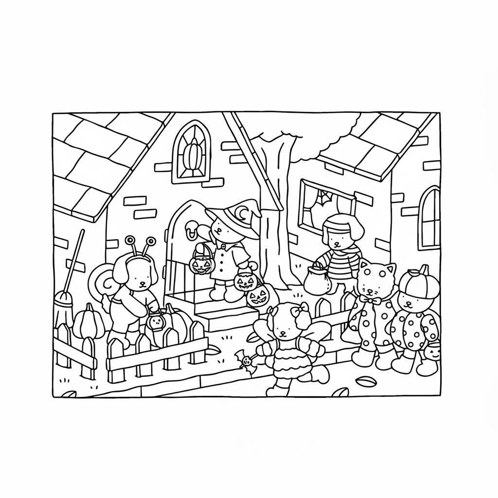 Desenho para colorir de Bobbie Goods na fazenda com animais e personagens