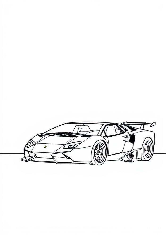 Desenho em linha de uma Lamborghini Gallardo para colorir