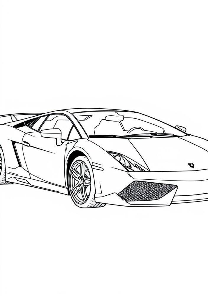 Desenho em linha de um Lamborghini Gallardo para colorir