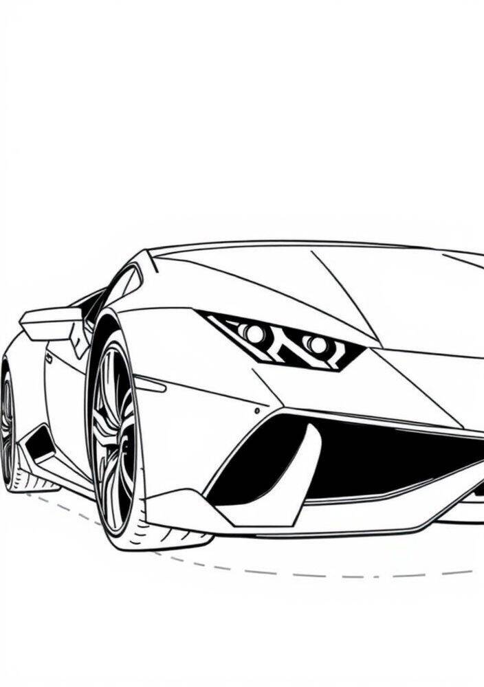 Desenho em linha de um Lamborghini Huracán para colorir