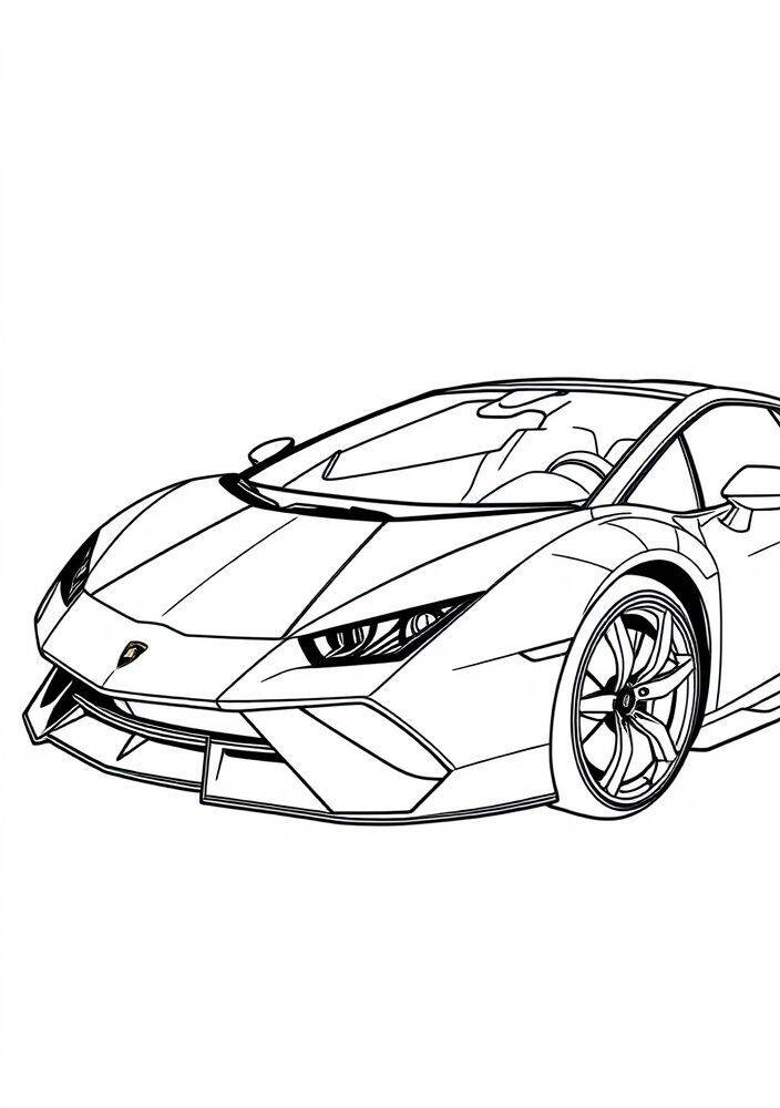 Desenho em linha da Lamborghini Huracán para colorir