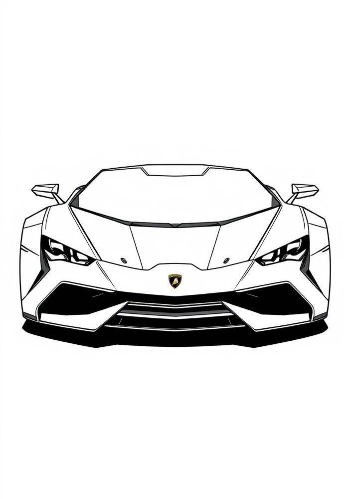 Desenho em contorno de um Lamborghini Huracán para colorir