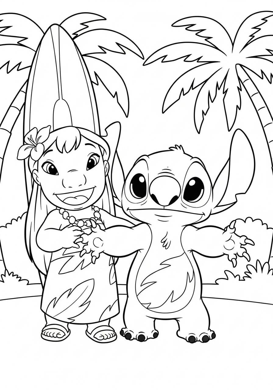 Desenhos do Stitch e Lilo para Colorir para colorir