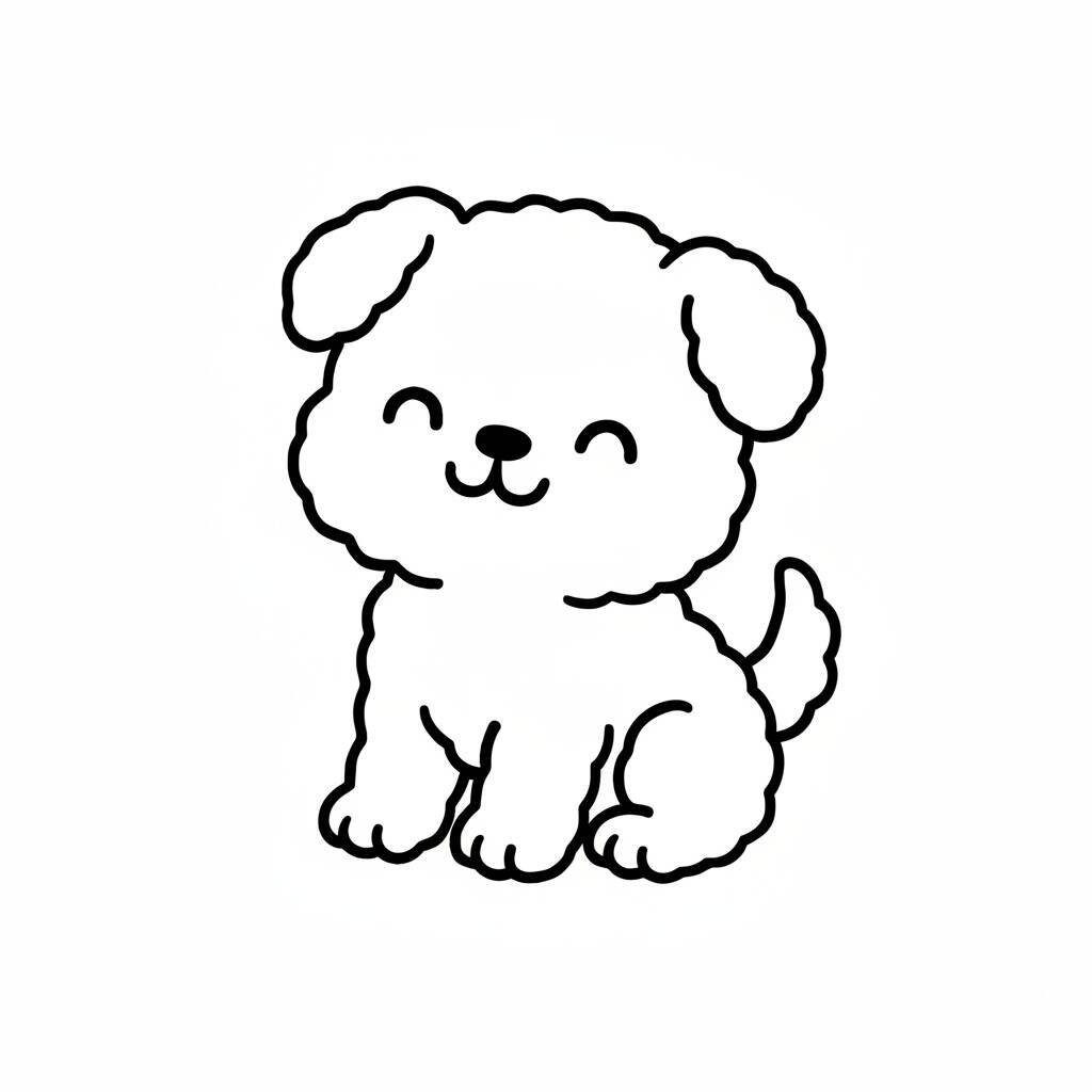 Desenho de um cachorrinho fofo sorrindo