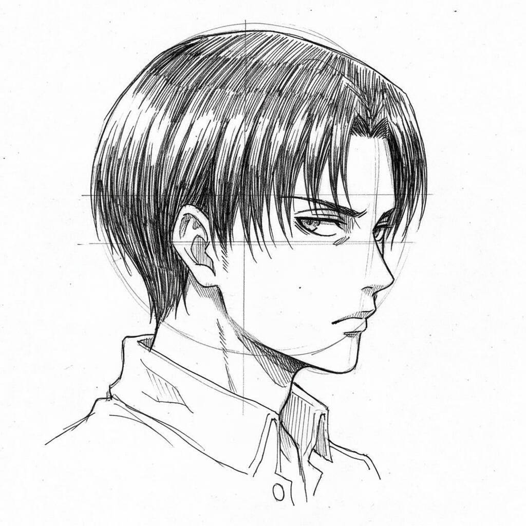 Desenho do personagem Levi Ackerman de anime para colorir
