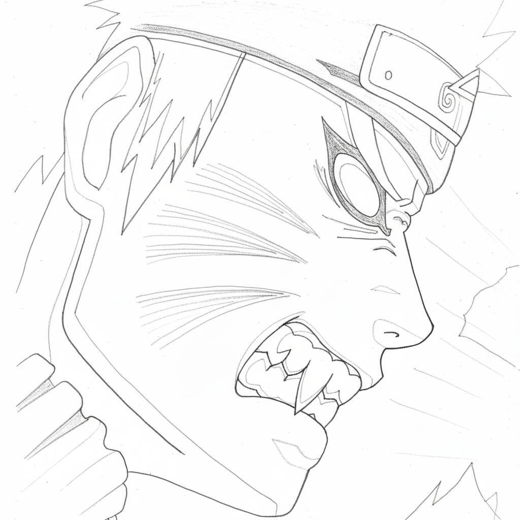 Desenho do Naruto em estilo anime para colorir