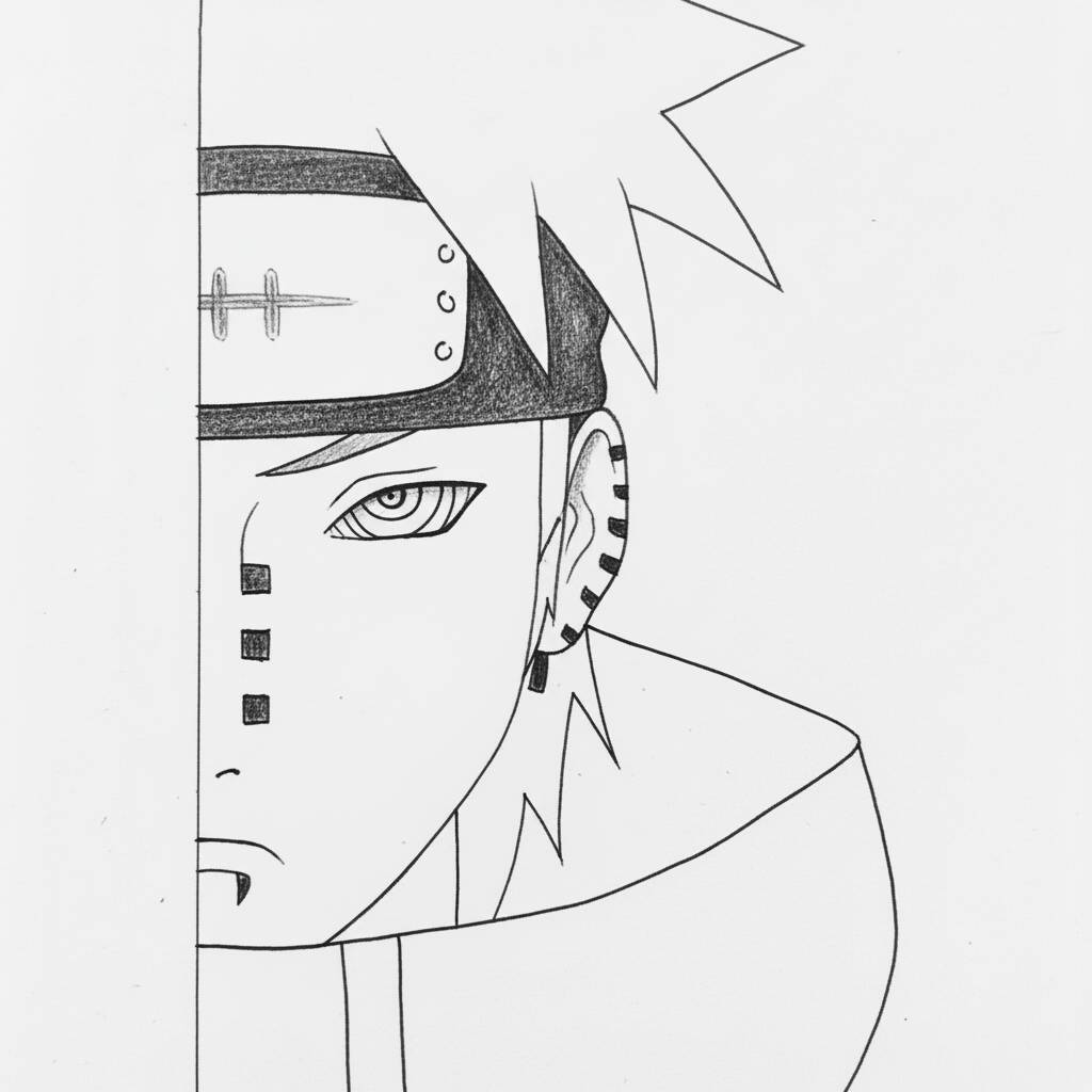 Desenho do personagem Pain de Naruto para colorir.