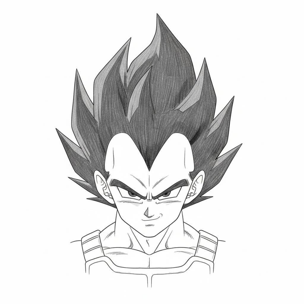 Desenho do personagem Vegeta de anime para colorir