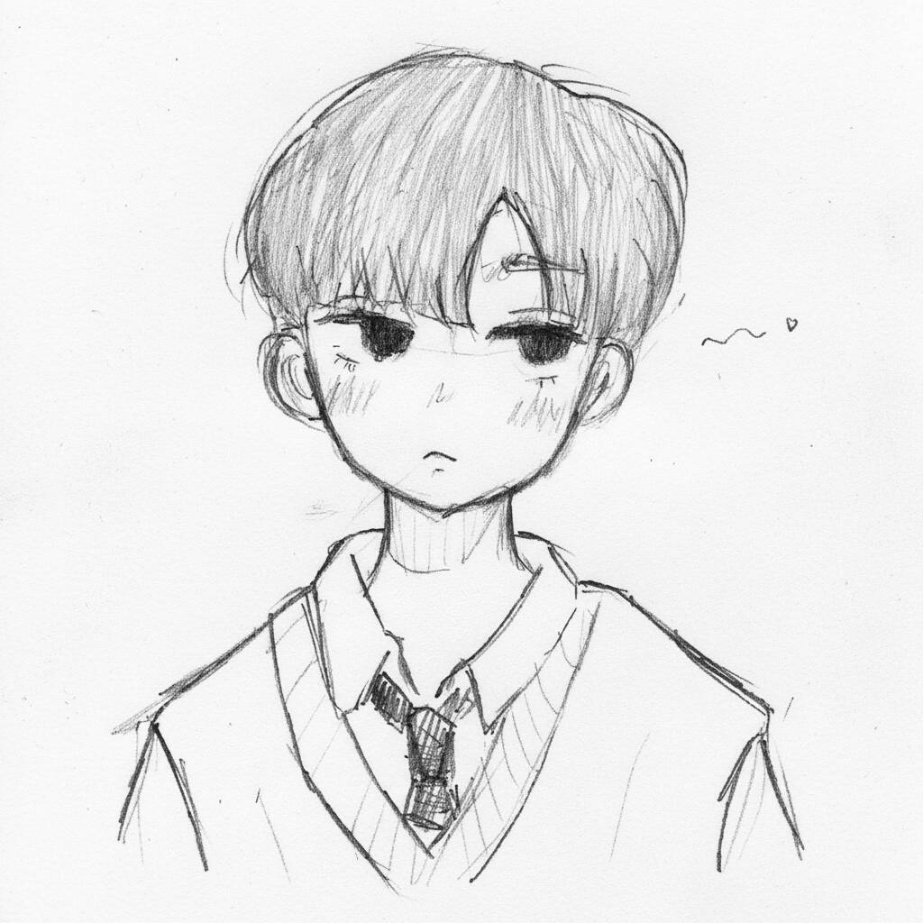 Desenho de um menino estiloso em estilo fofo para colorir.