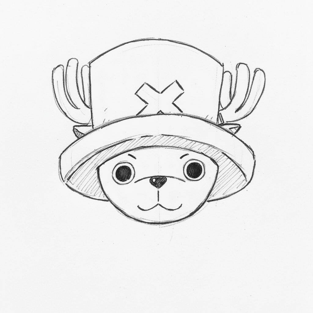 Desenho do Chopper, um personagem fofo de anime, para colorir.