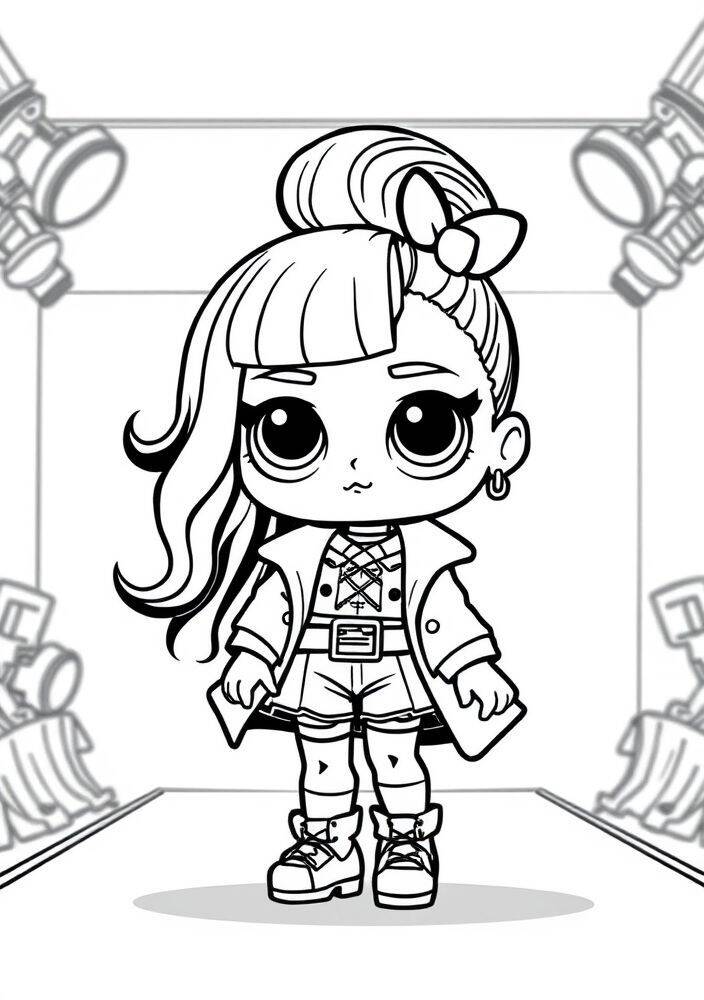 Boneca LOL Surprise com estilo fashion pronta para ser colorida