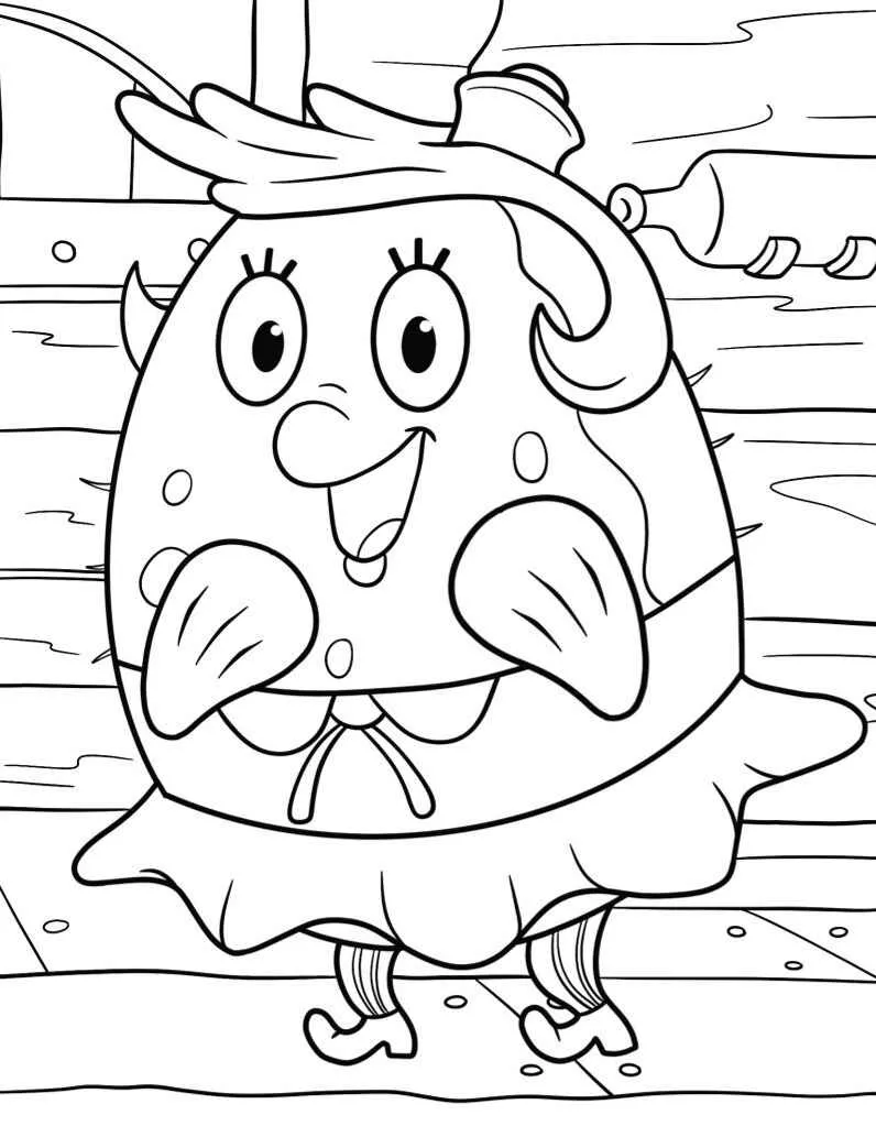 Desenho para colorir da Sra. Puff sorrindo