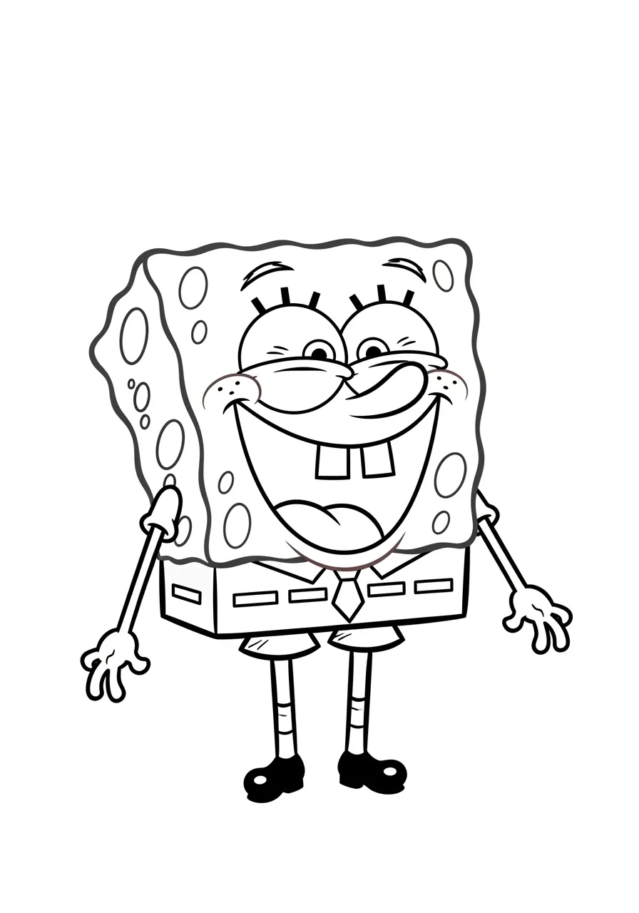 Imagem de Bob Esponja sorridente para colorir