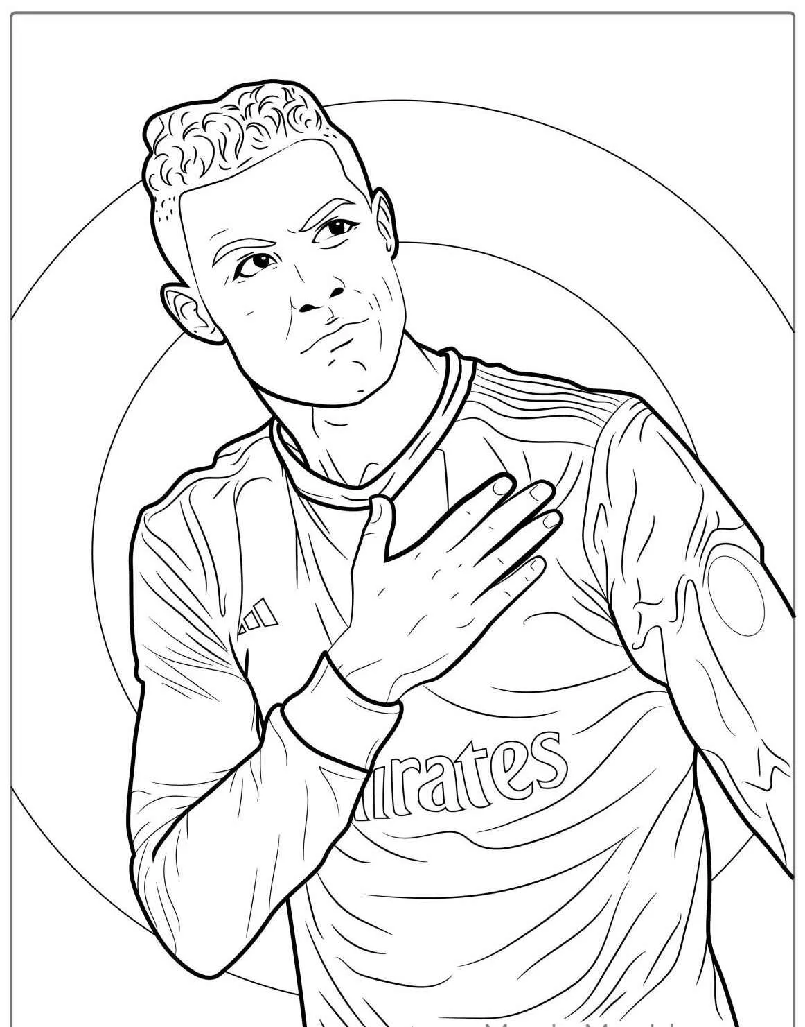 Desenho para colorir de Cristiano Ronaldo celebrando