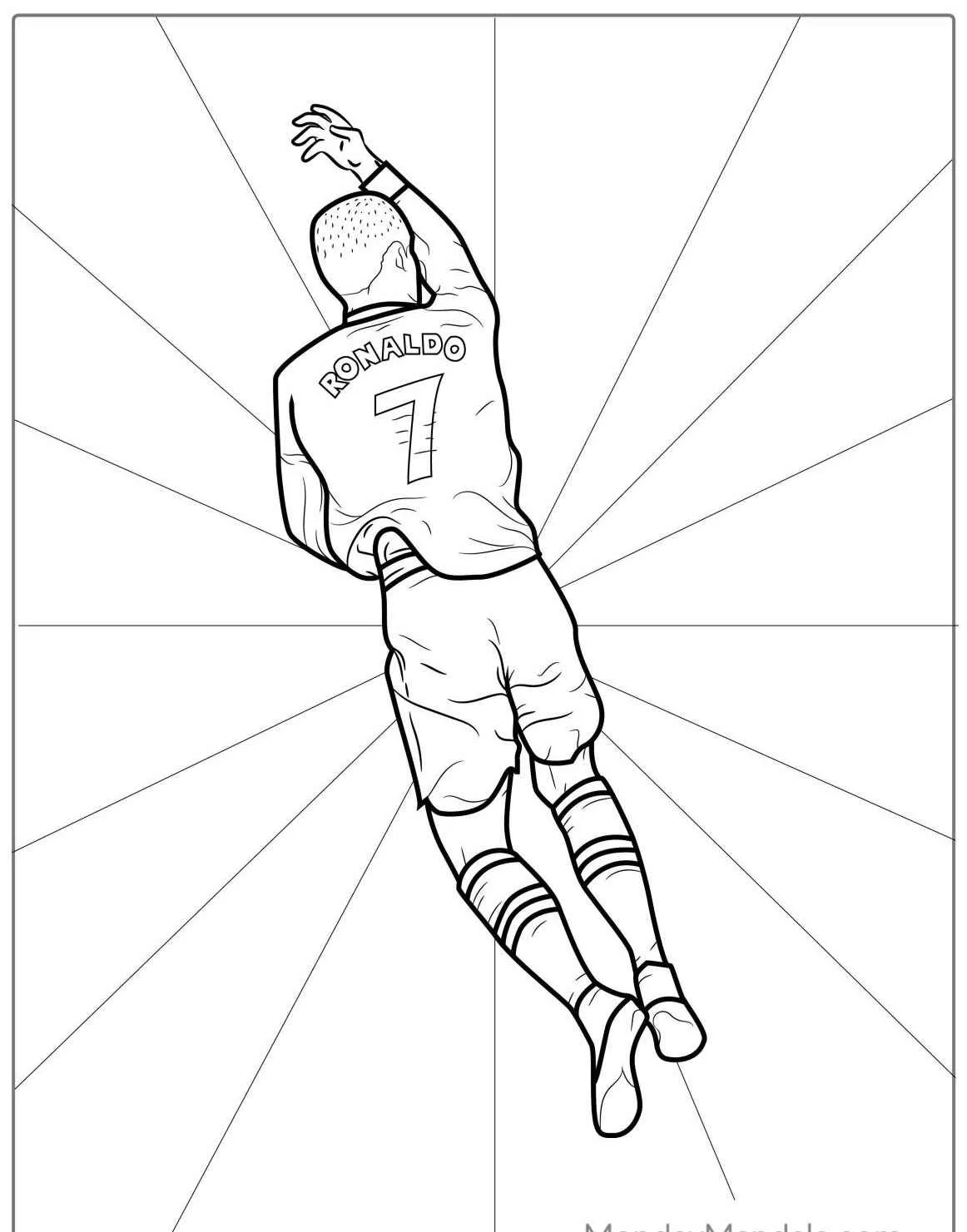 Desenho de Cristiano Ronaldo em pose de celebração