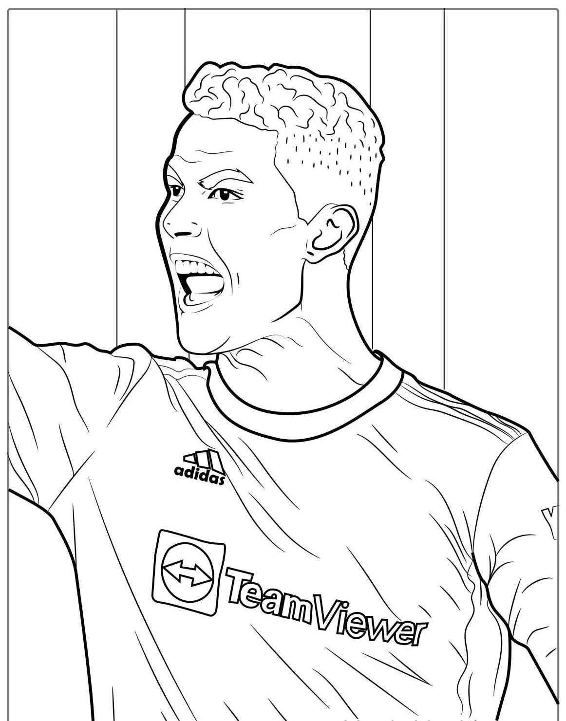 Desenho para colorir de Cristiano Ronaldo comemorando
