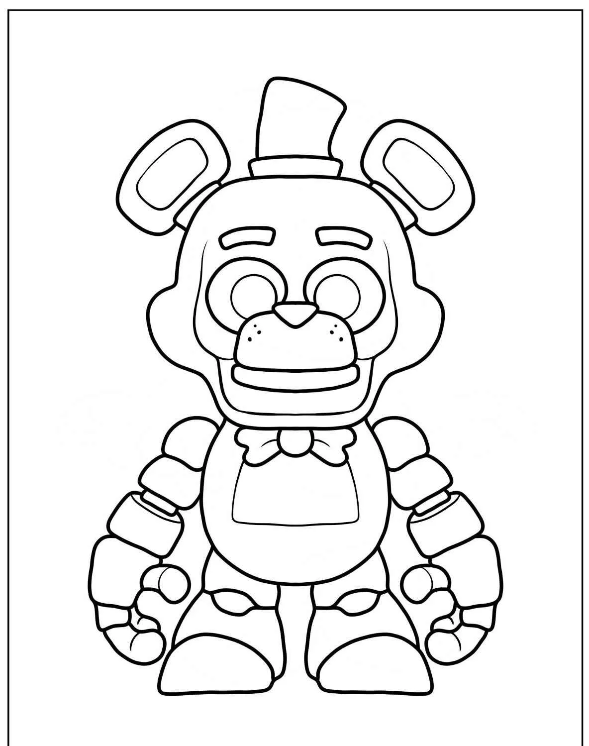 Desenho para colorir do personagem Freddy Fazbear de Five Nights at Freddy's