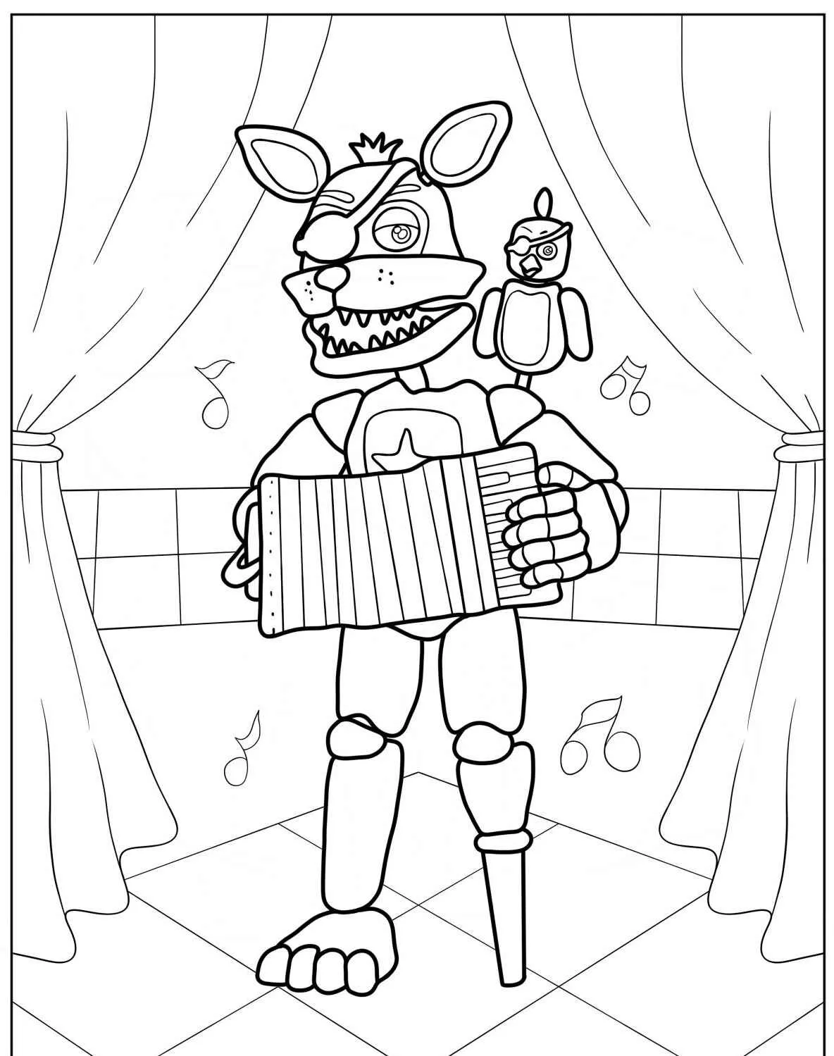 Desenho para colorir do Music Man de Five Nights at Freddy's