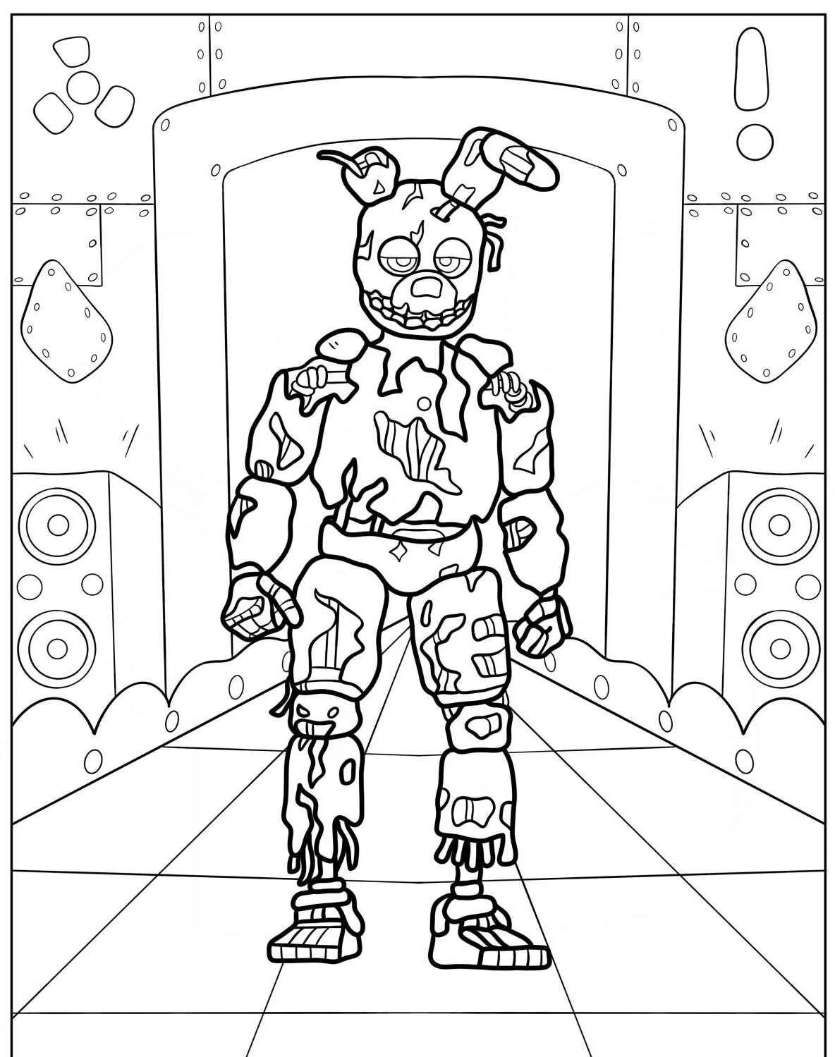 Desenho para colorir do Springtrap de Five Nights at Freddy's