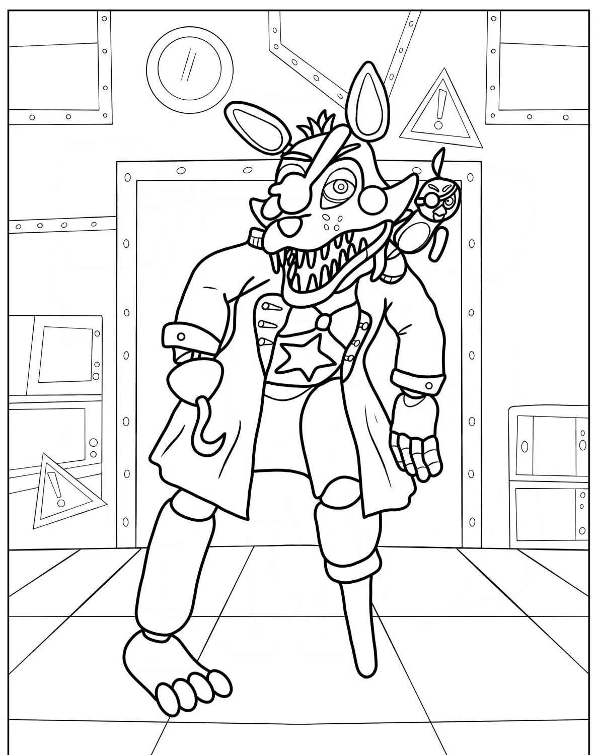 Desenho para colorir do personagem Springtrap de Five Nights at Freddy's