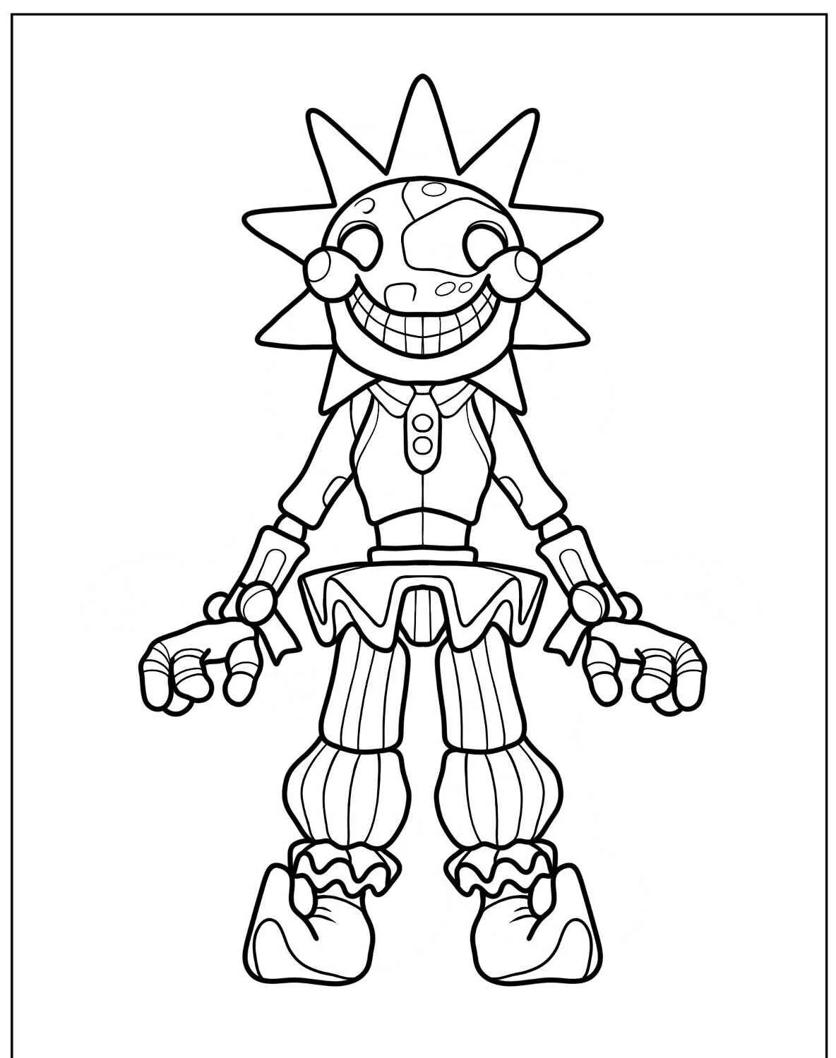Desenho para colorir do personagem Sun de Five Nights at Freddy's