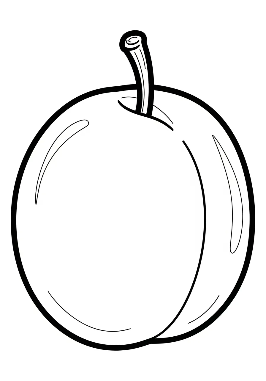 Desenho de uma ameixa para colorir