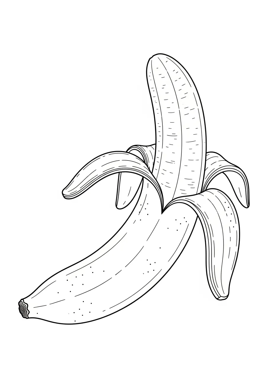 Desenho de uma banana para colorir