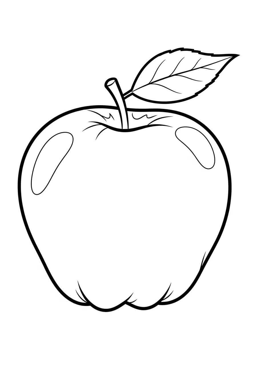 Desenho de uma maçã para colorir, ideal para crianças