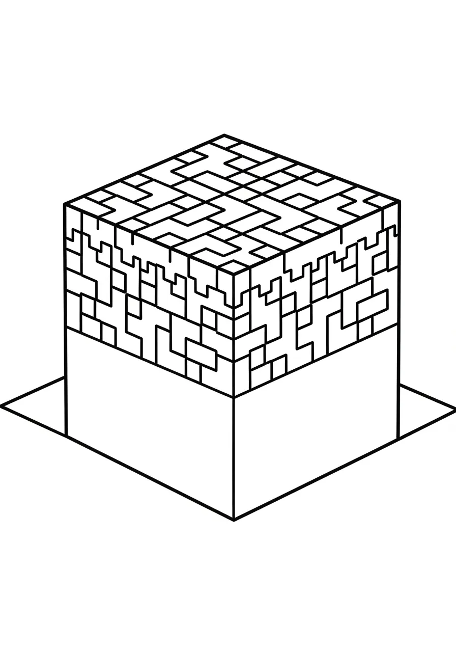 Imagem de um bloco de minério de Minecraft para colorir