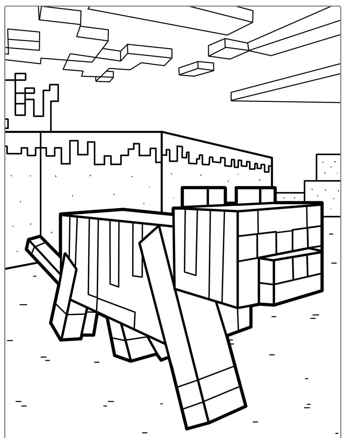 Imagem de um gato de Minecraft para colorir