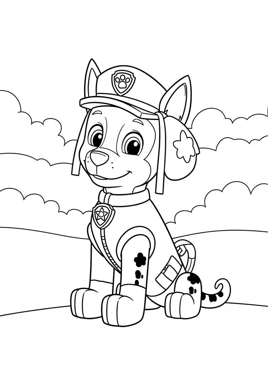 Desenho para colorir do personagem Marshall da Patrulha Canina