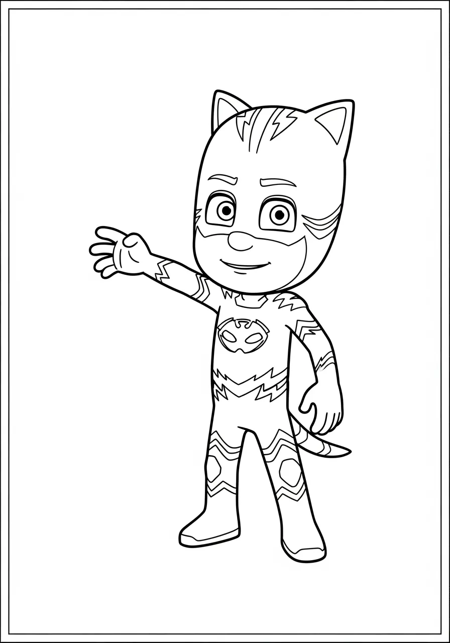 Desenho para colorir do personagem Catboy dos PJ Masks
