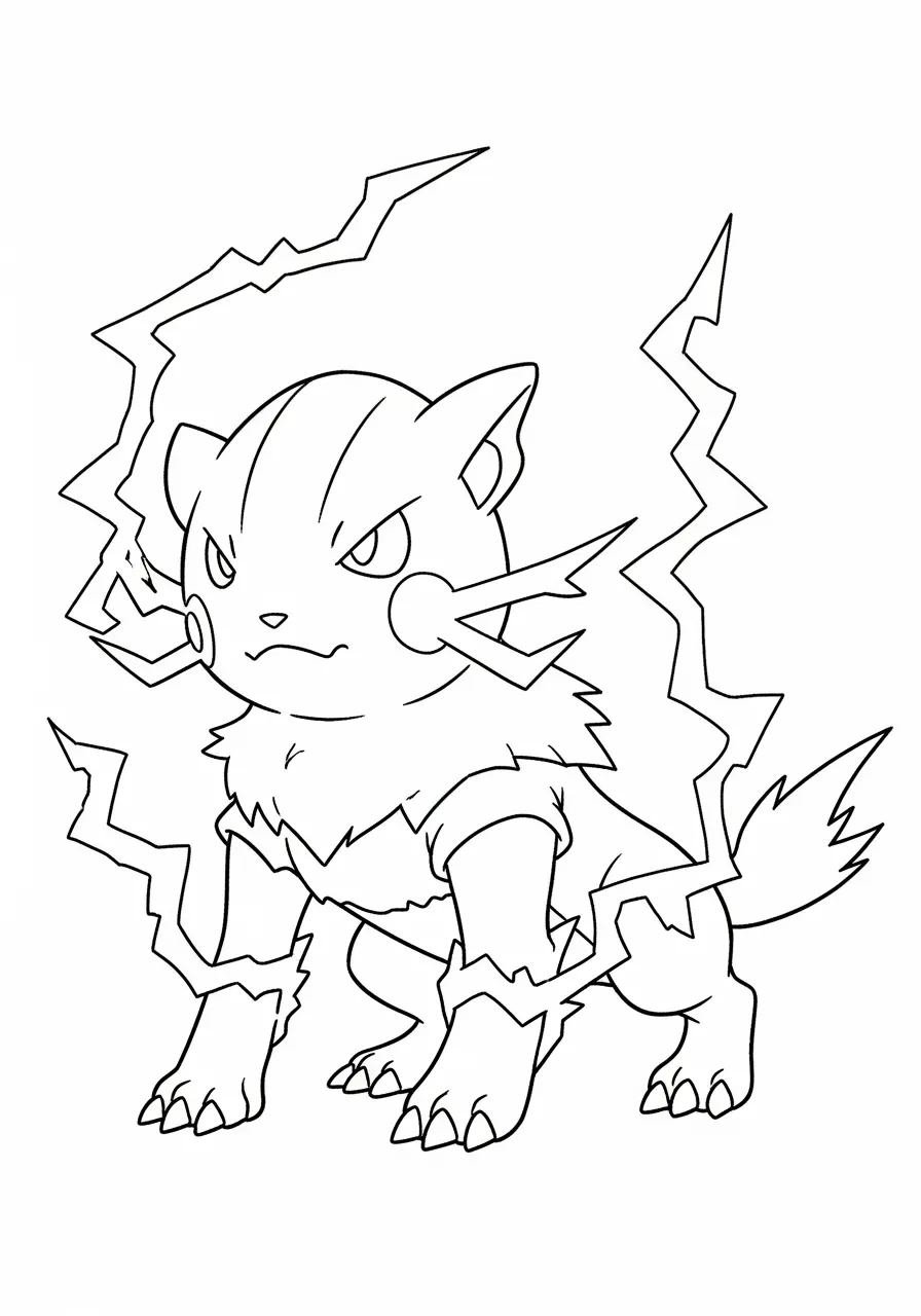 Desenho de Electrike, um Pokémon elétrico, para colorir.