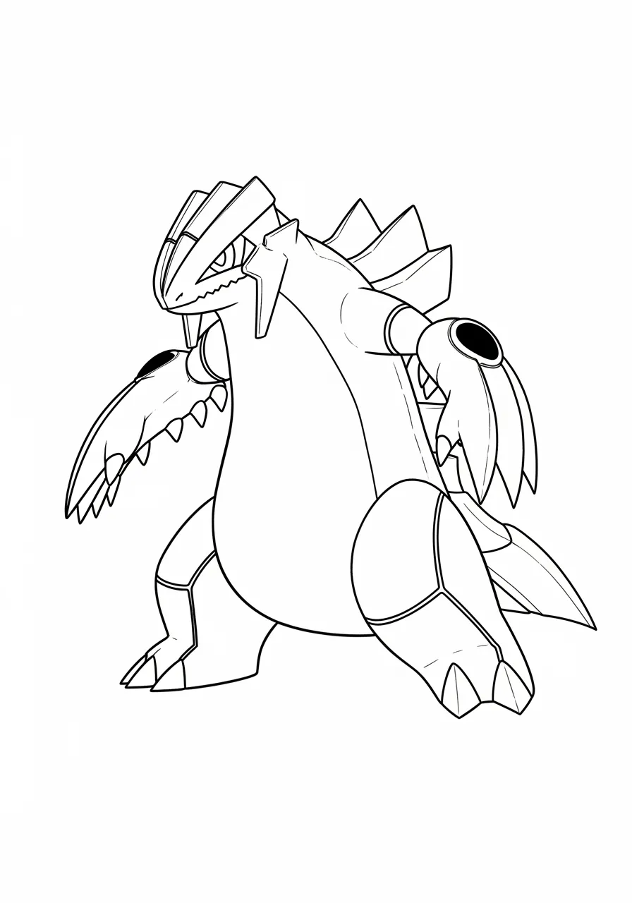 Desenho em preto e branco do Pokémon Groudon para colorir
