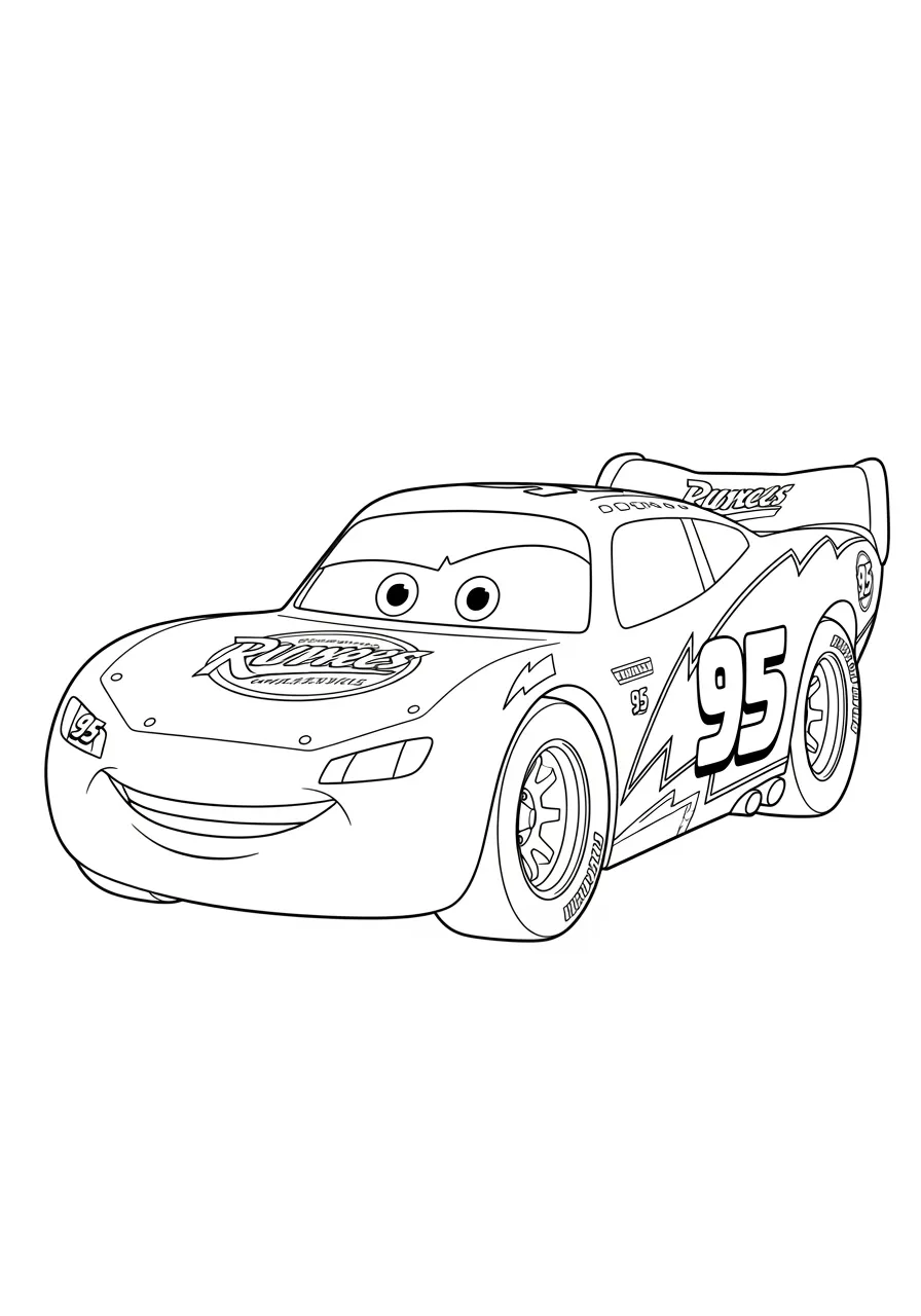 Desenho para colorir do carro Relâmpago McQueen