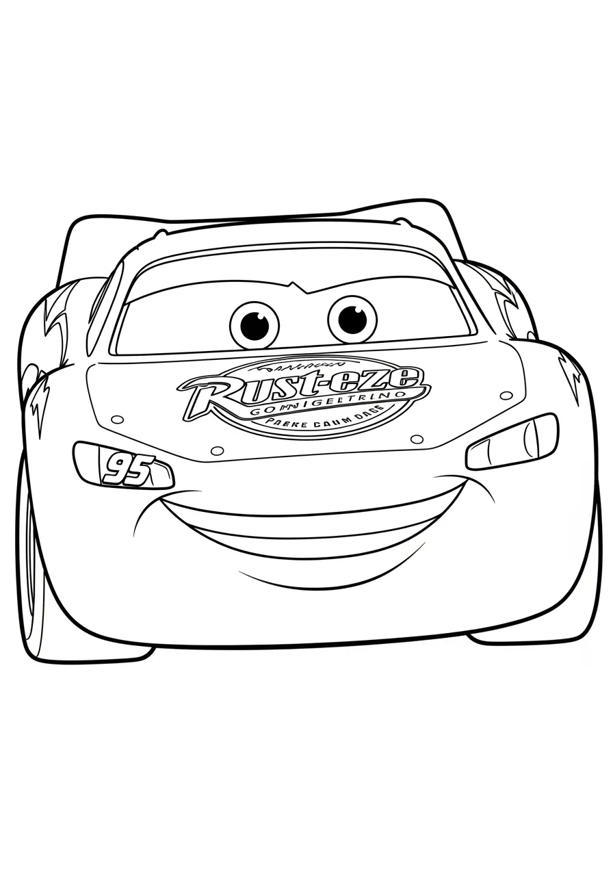 Desenho para colorir do carro Relâmpago McQueen