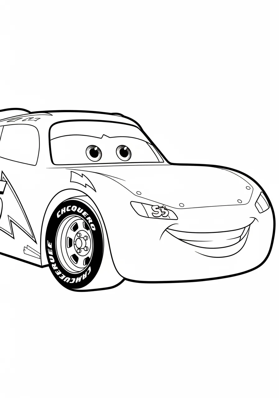 Desenho para colorir do carro Relâmpago McQueen