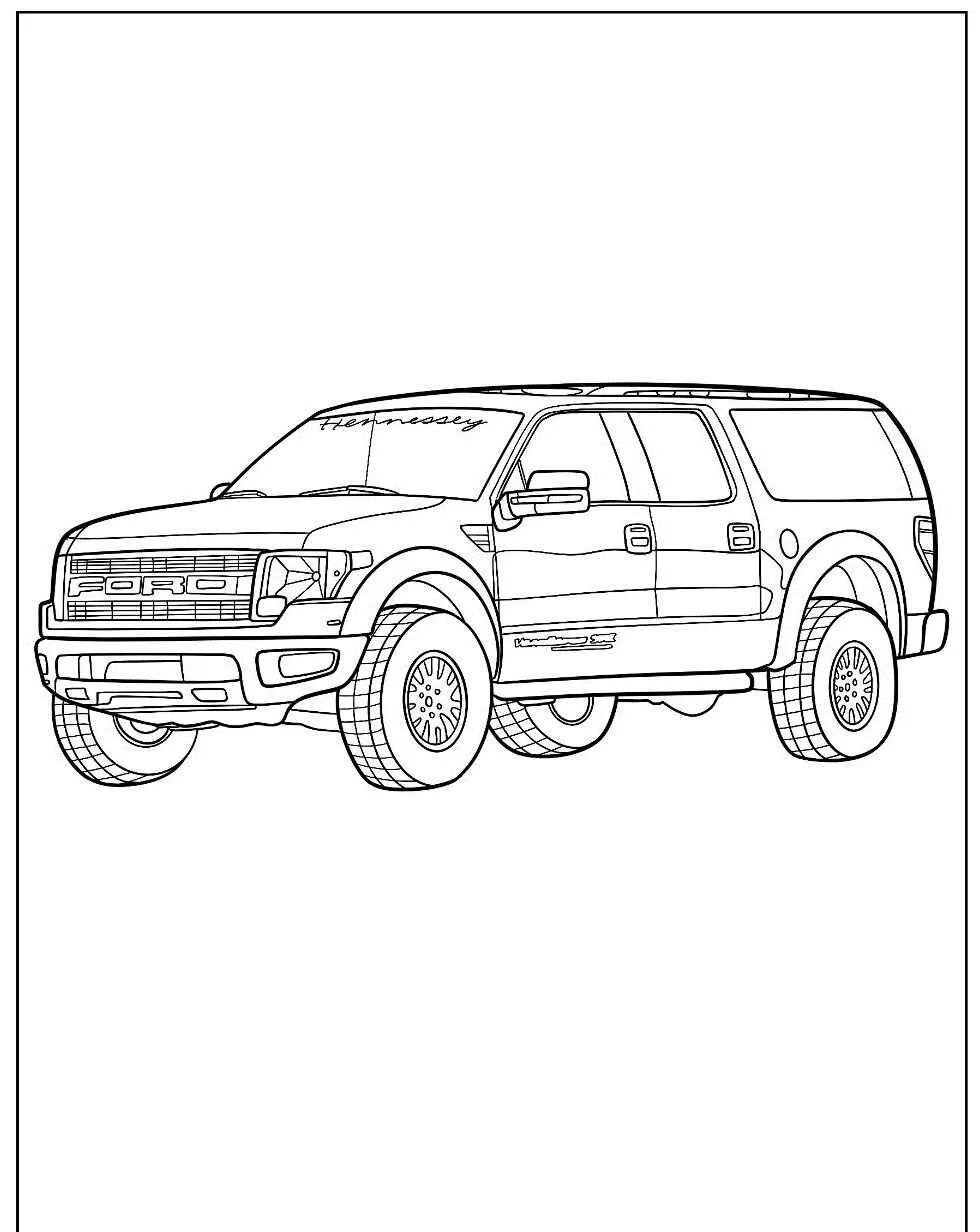Desenho de um SUV robusto para colorir
