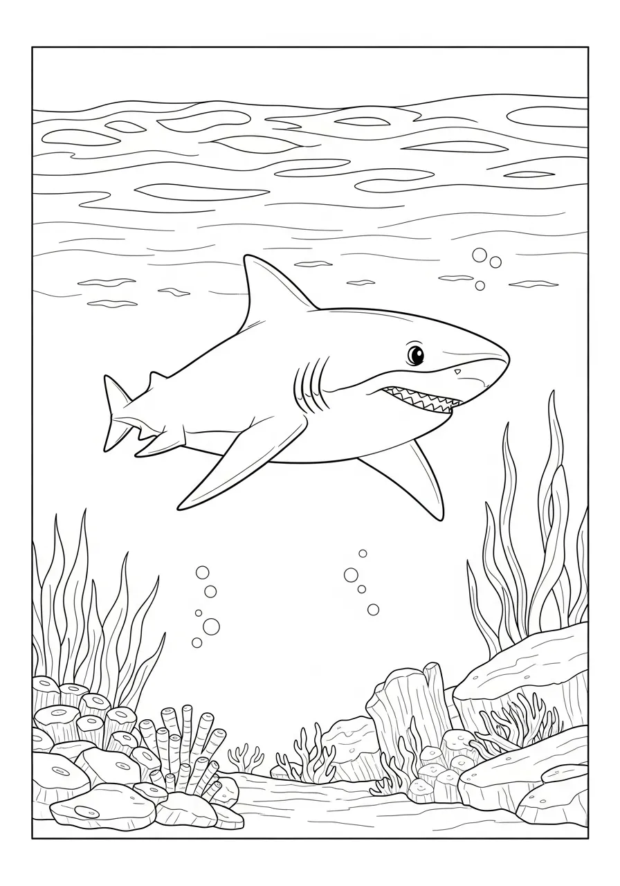 Desenhos de Tubarão Para Colorir para colorir