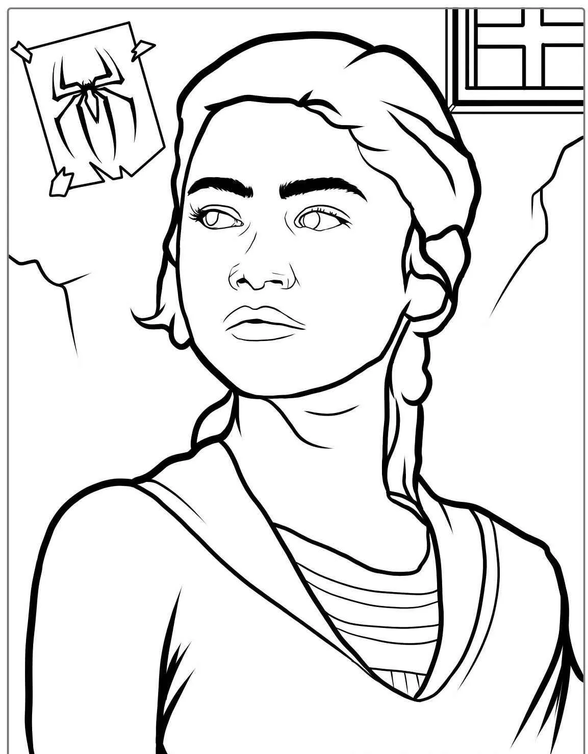 Desenho para colorir do Homem Aranha com Zendaya