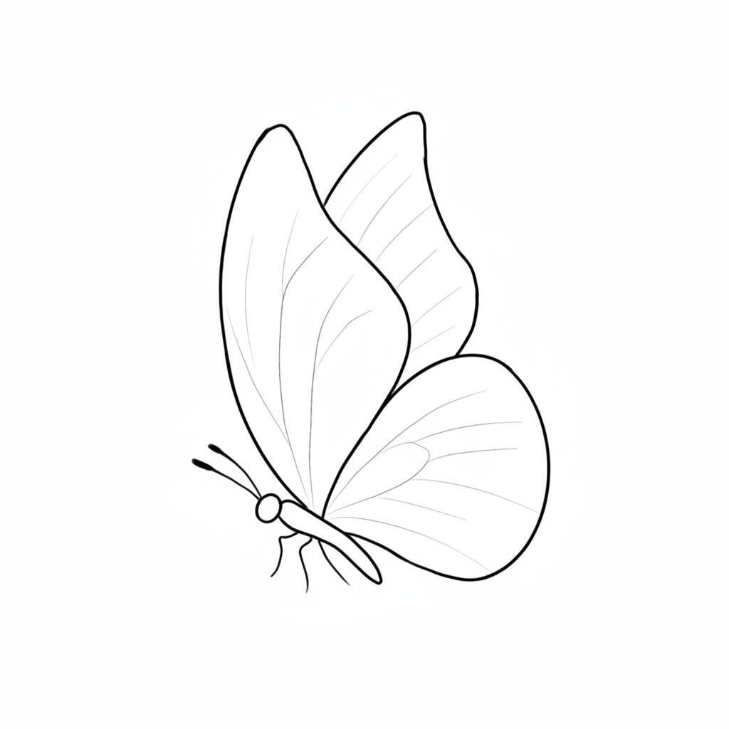 Desenho de uma borboleta simples para colorir