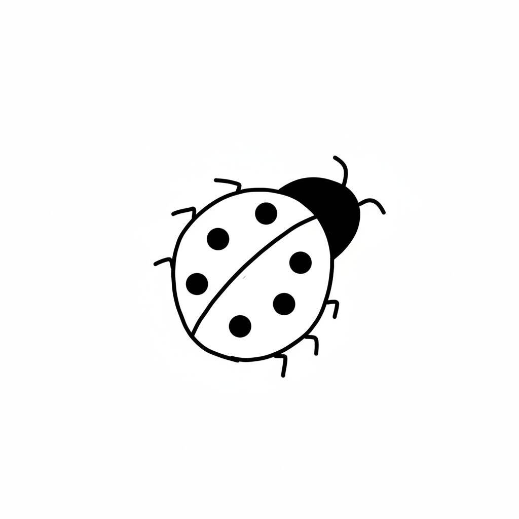 Desenho de uma joaninha simples para colorir