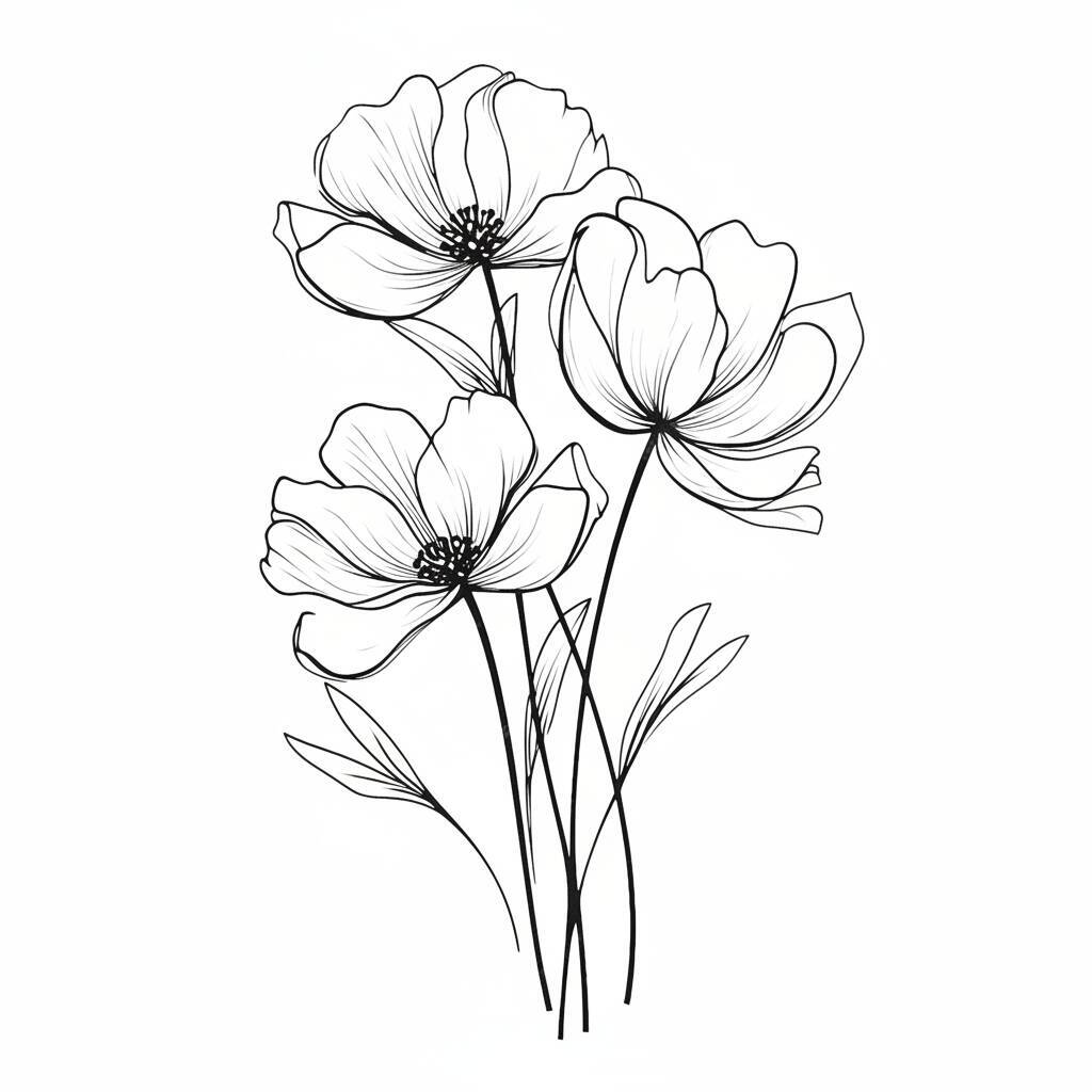 Desenhos de Flores Para Desenhar para colorir