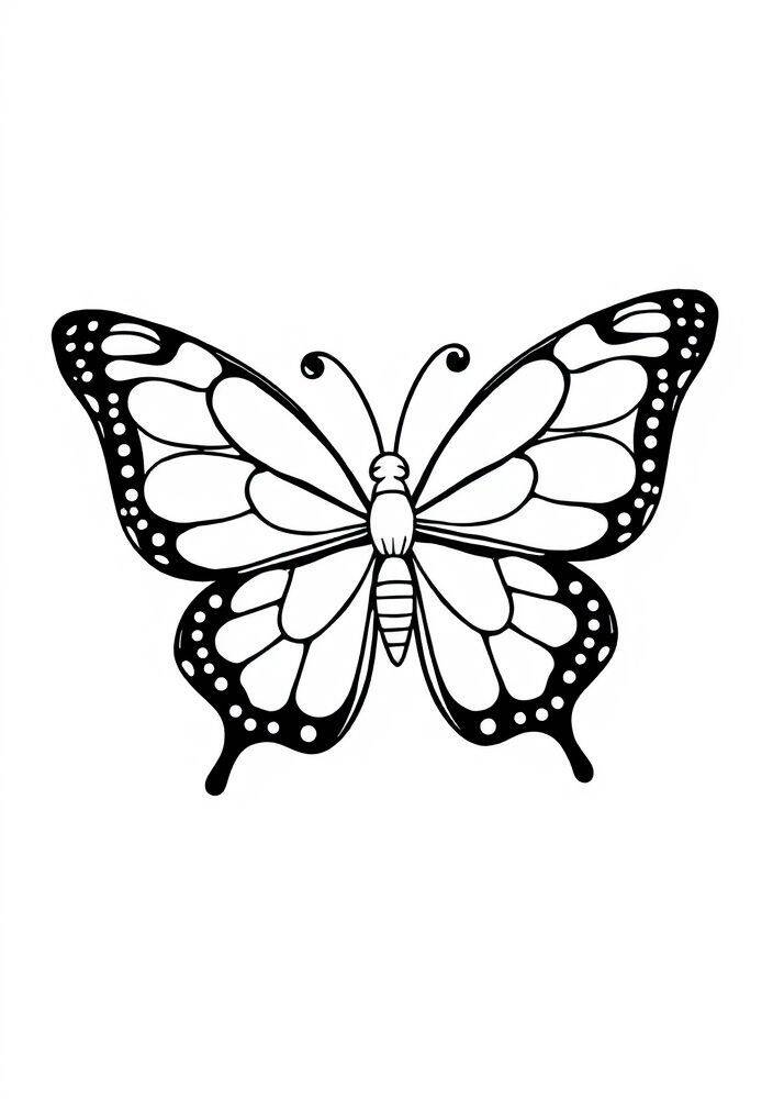 Desenho de uma borboleta kawaii para colorir