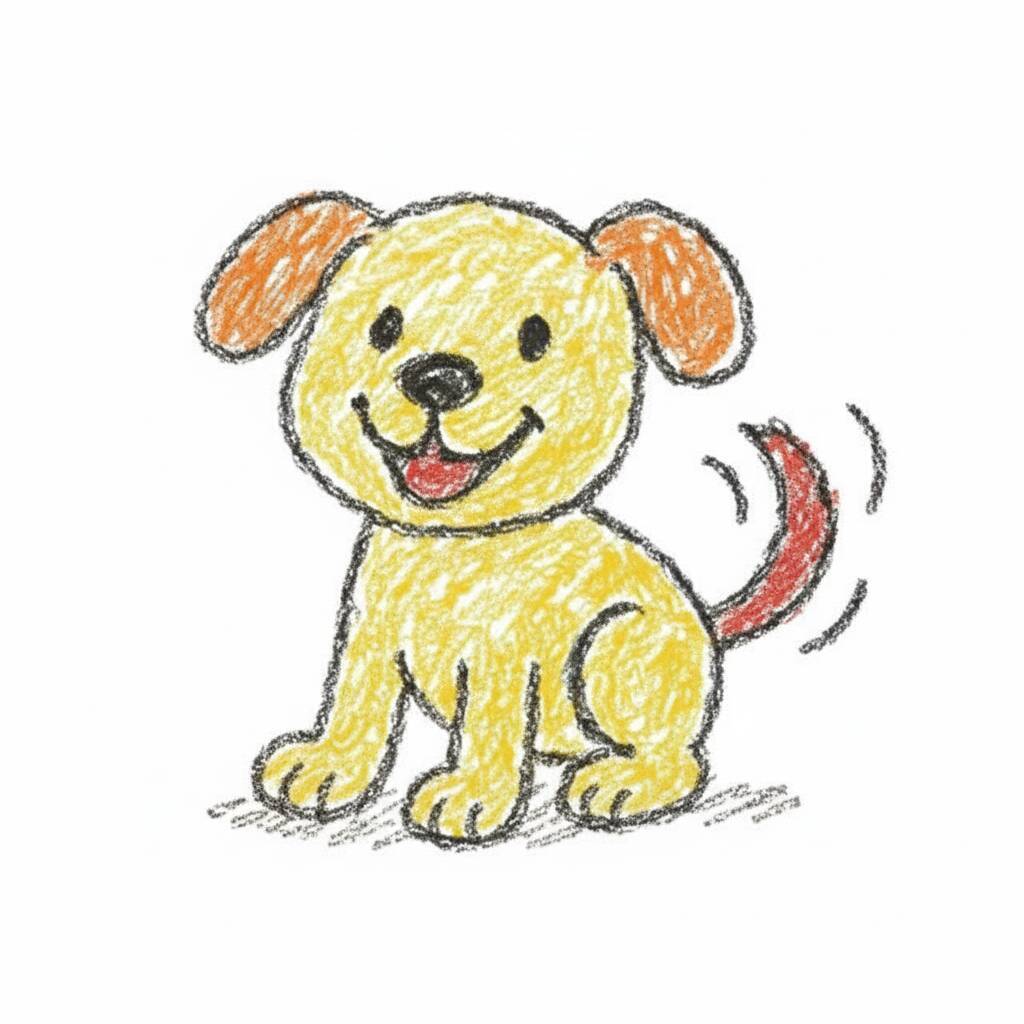 Desenho de um cachorrinho fofo para colorir.