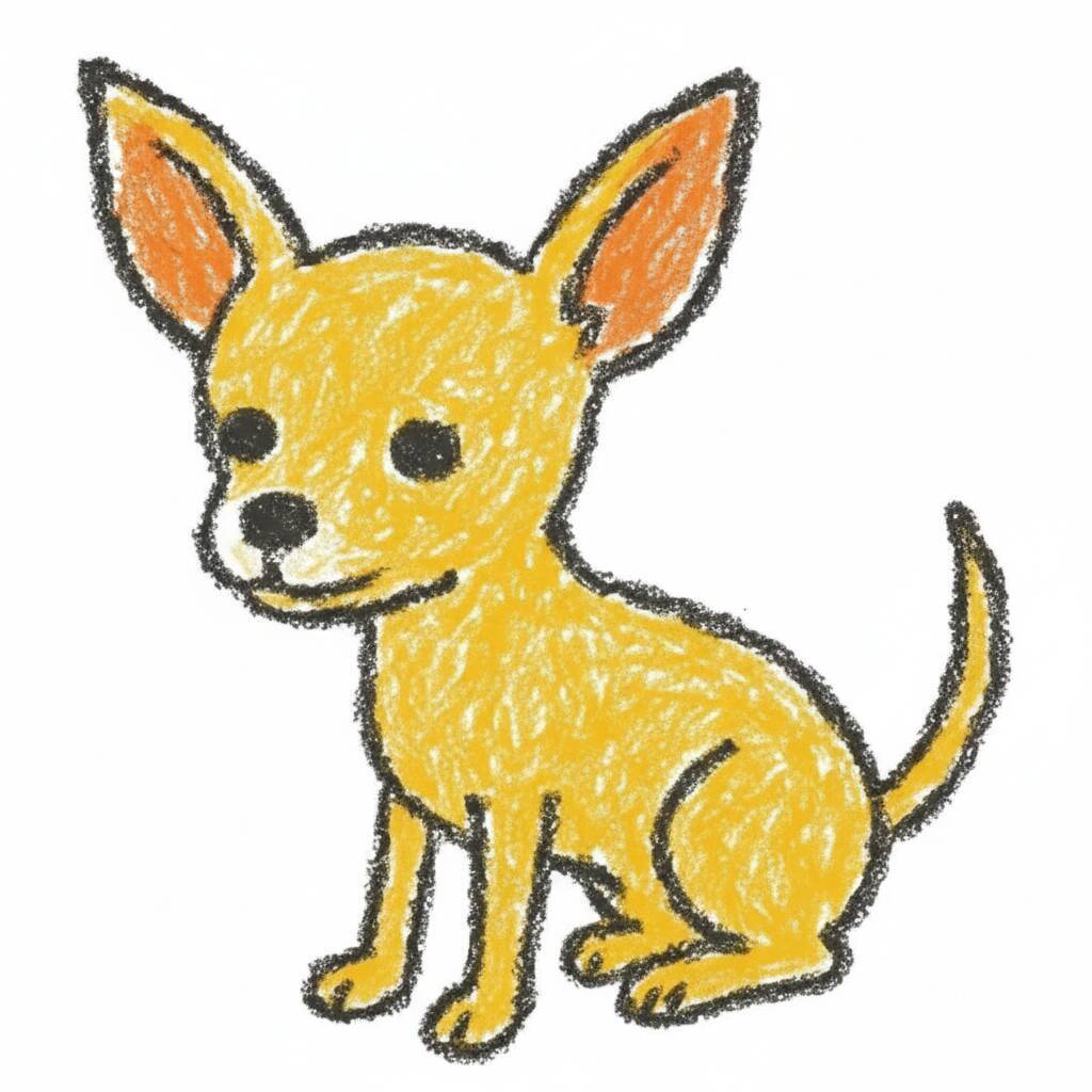 Desenho de um cachorro Chihuahua fofo para colorir