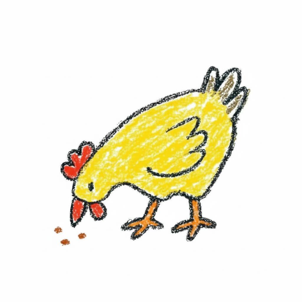 Desenho de uma galinha colorida para colorir