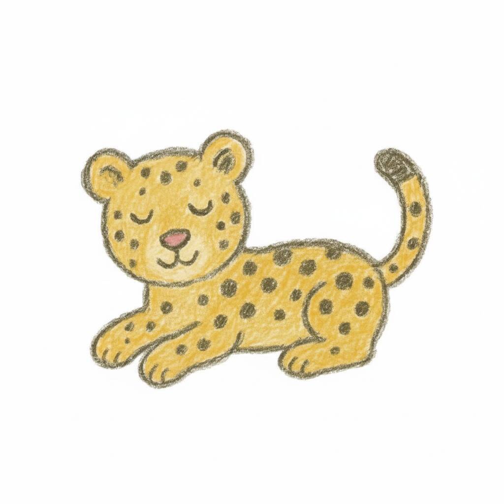 Desenho de um leopardo fofo para colorir