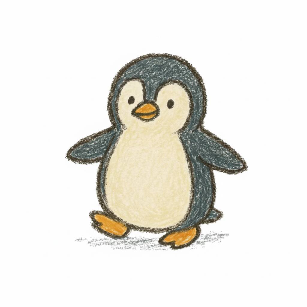Desenho fofo de um pinguim para colorir