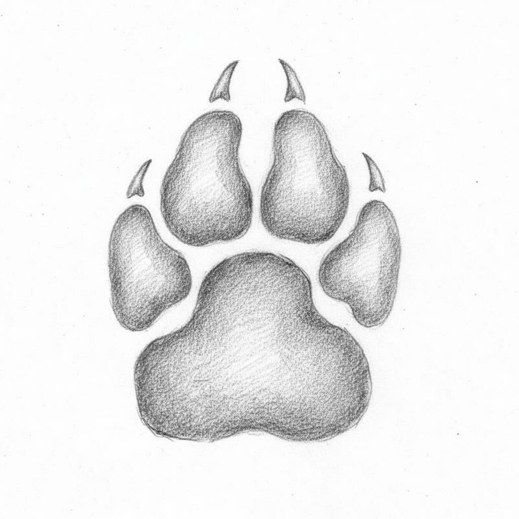 Desenho de uma pata de animal para colorir